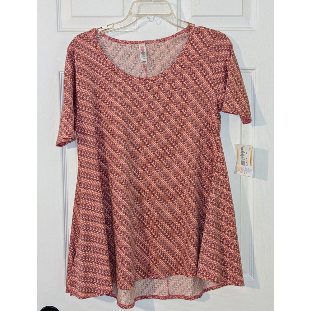 LuLaRoe Perfect T-Shirt Geometric Print Short Sleeve Tunic Top XS NWT